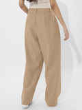 Korean Pants: Camel Women Straight Pants