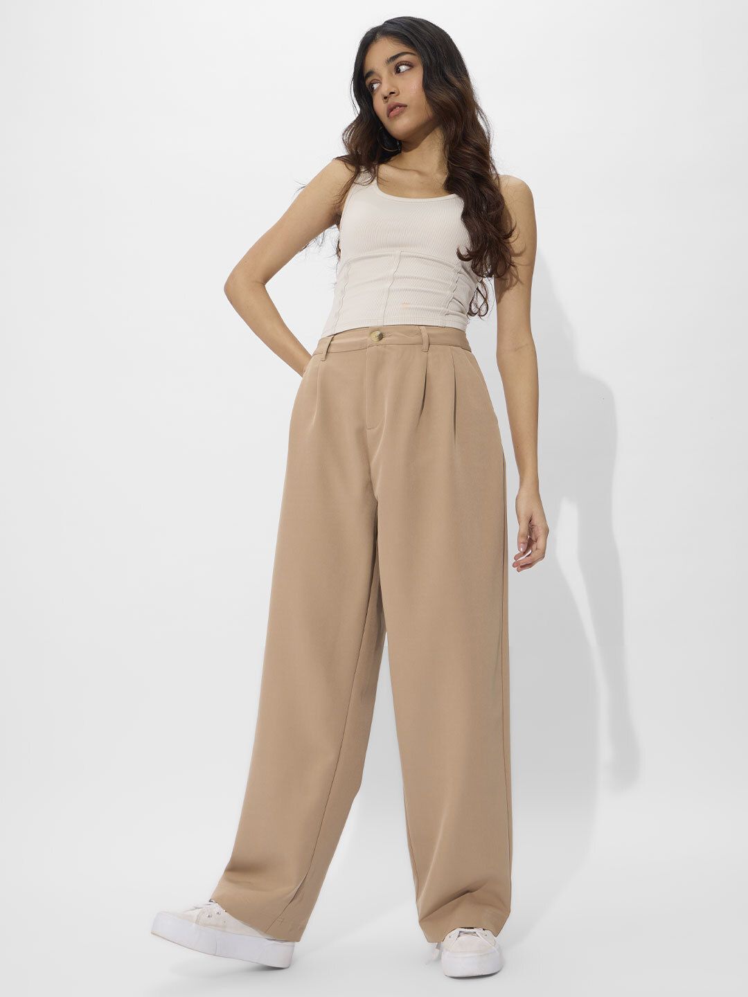 Korean Pants: Camel Women Straight Pants