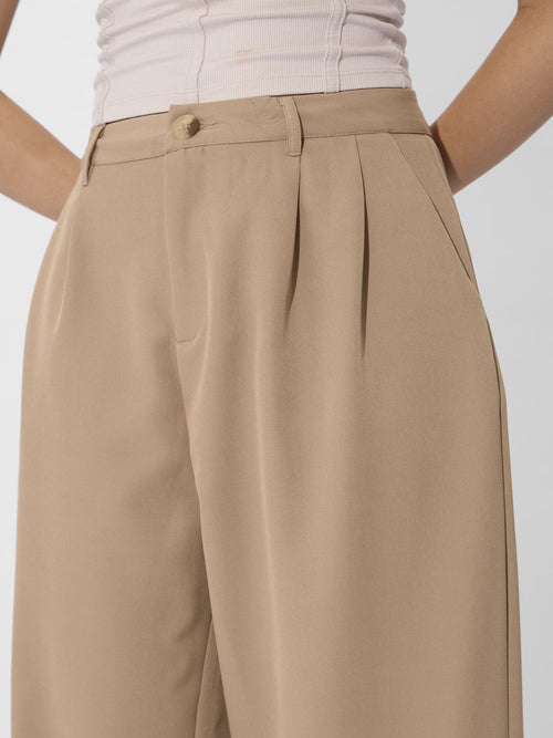 Korean Pants: Camel Women Straight Pants