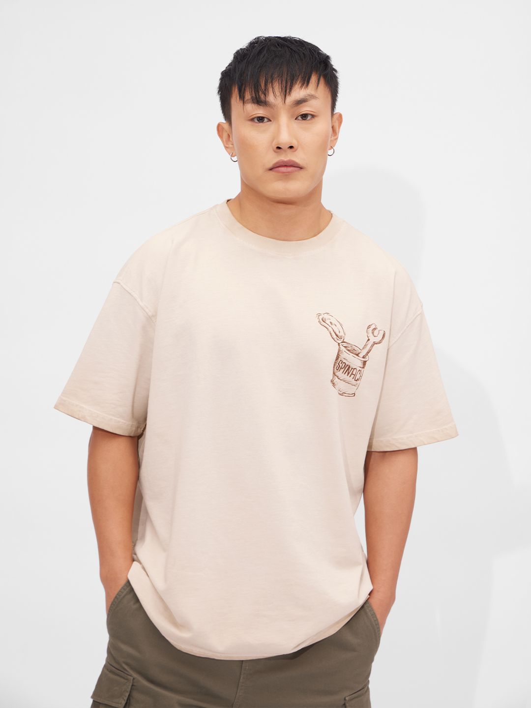 Popeye: Biker Sketch Oversized T-Shirts