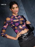 Mesh Top: Floral Night Women Fashion Tops