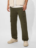 Solids: Olive Green Men Cargo Pants