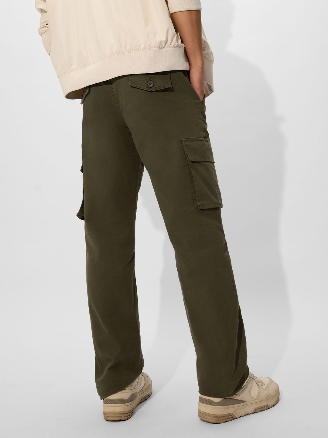 Solids: Olive Green Men Cargo Pants