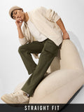 Solids: Olive Green Men Cargo Pants