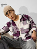 Plaid Hooded Shacket: Mauve Mist Men Shackets