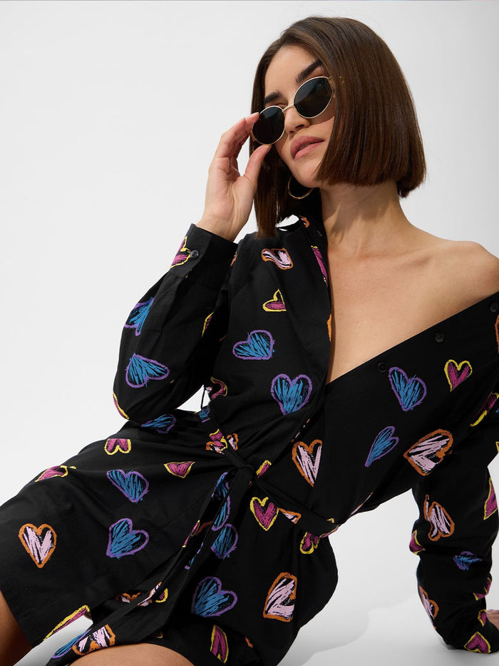 Shirt Dress: Hearts Women Shirt Dresses