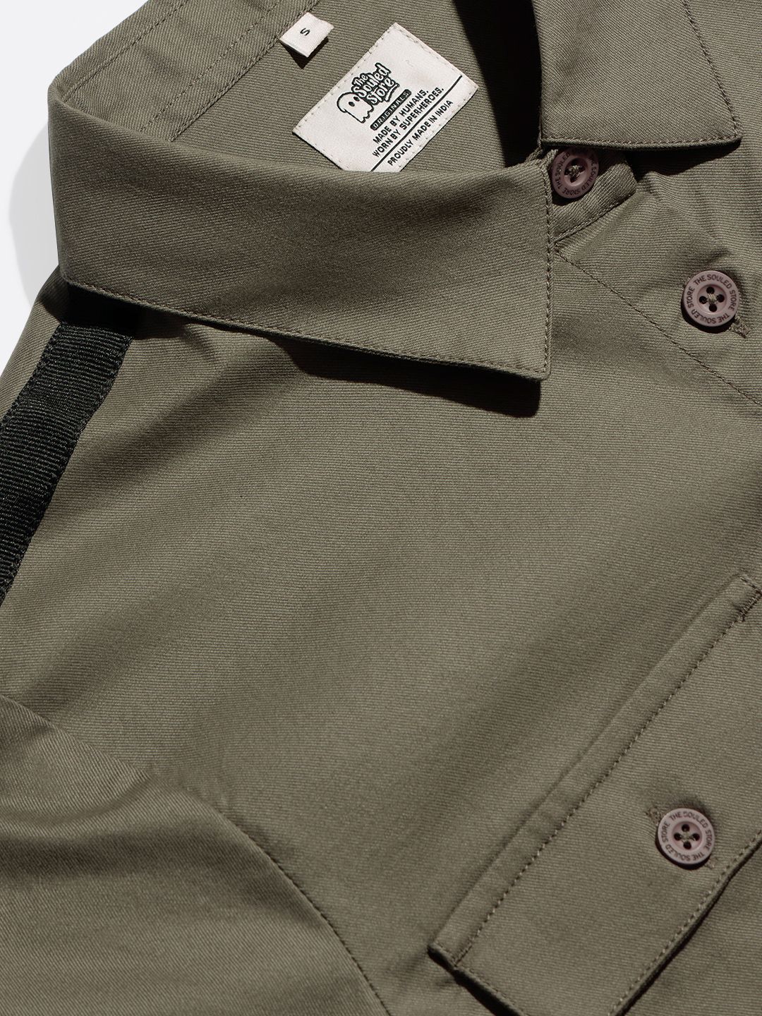Cropped Shirt: Olive Women Fashion Tops