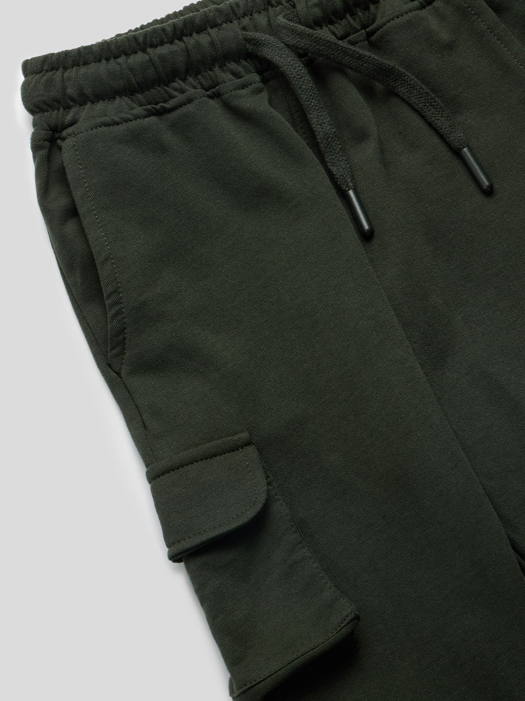 Solids: Olive Green Boys Cotton Joggers (2-8 Yrs)