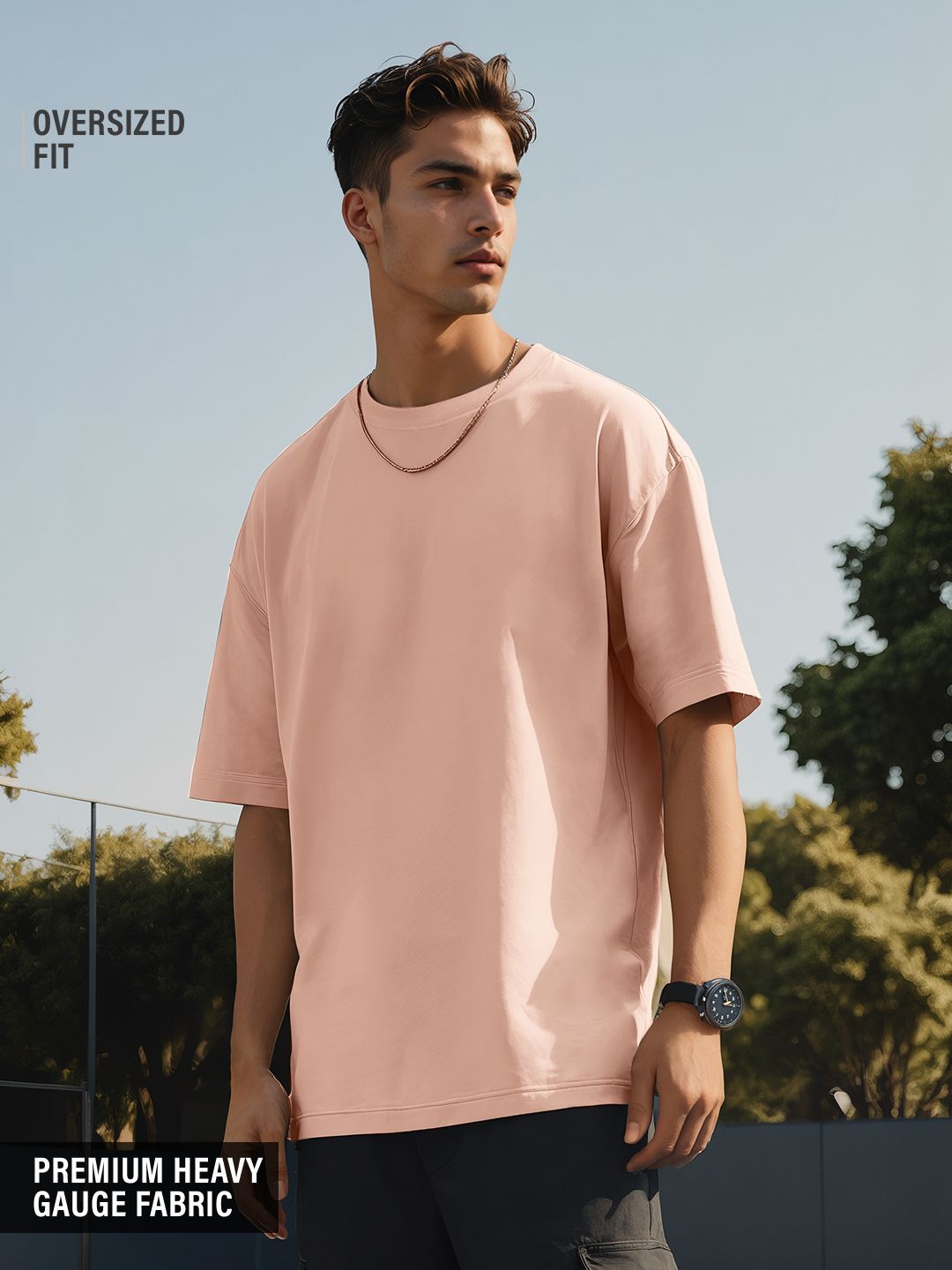 Solids: Nude Pink Oversized T-Shirts