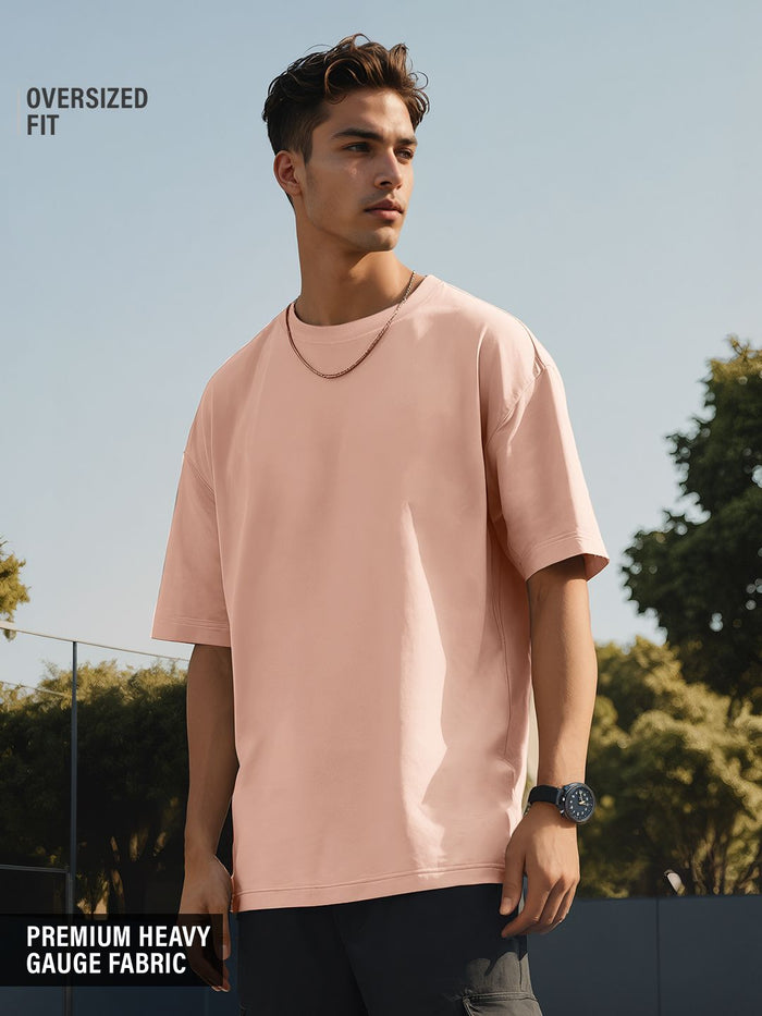 Solids: Nude Pink Oversized T-Shirts
