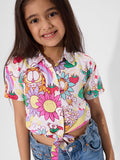 Garfield: Chasing Rainbows Girls Cotton Crop Tops (2-8 Yrs)