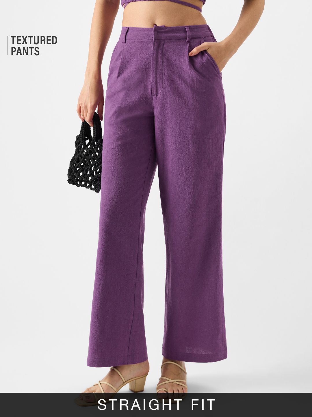 Solids: Plum Women Straight Pants