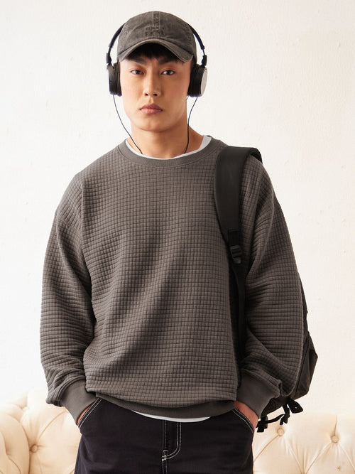 Textured Sweatshirt: Oakwood Men Oversized Sweatshirts