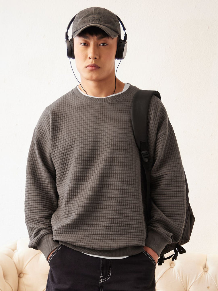 Textured Sweatshirt: Oakwood Men Oversized Sweatshirts