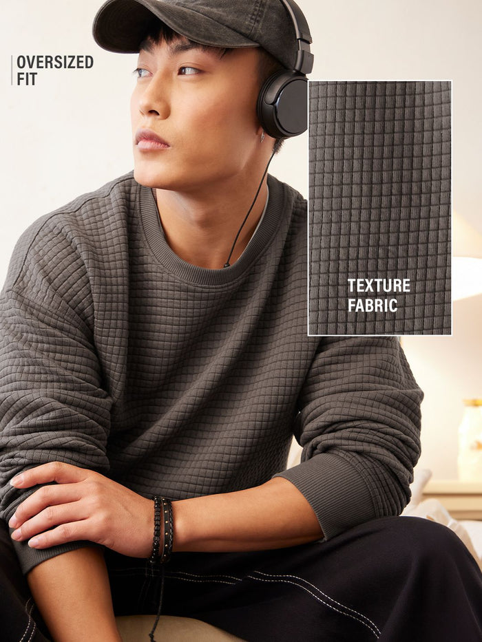 Textured Sweatshirt: Oakwood Men Oversized Sweatshirts