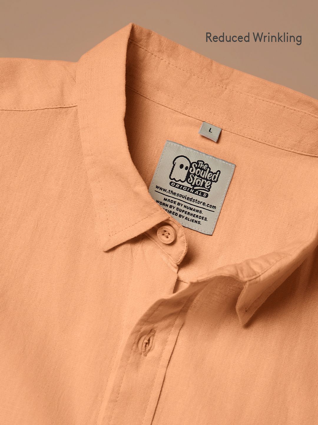 Cotton Linen: Peach Cotton Linen Shirts