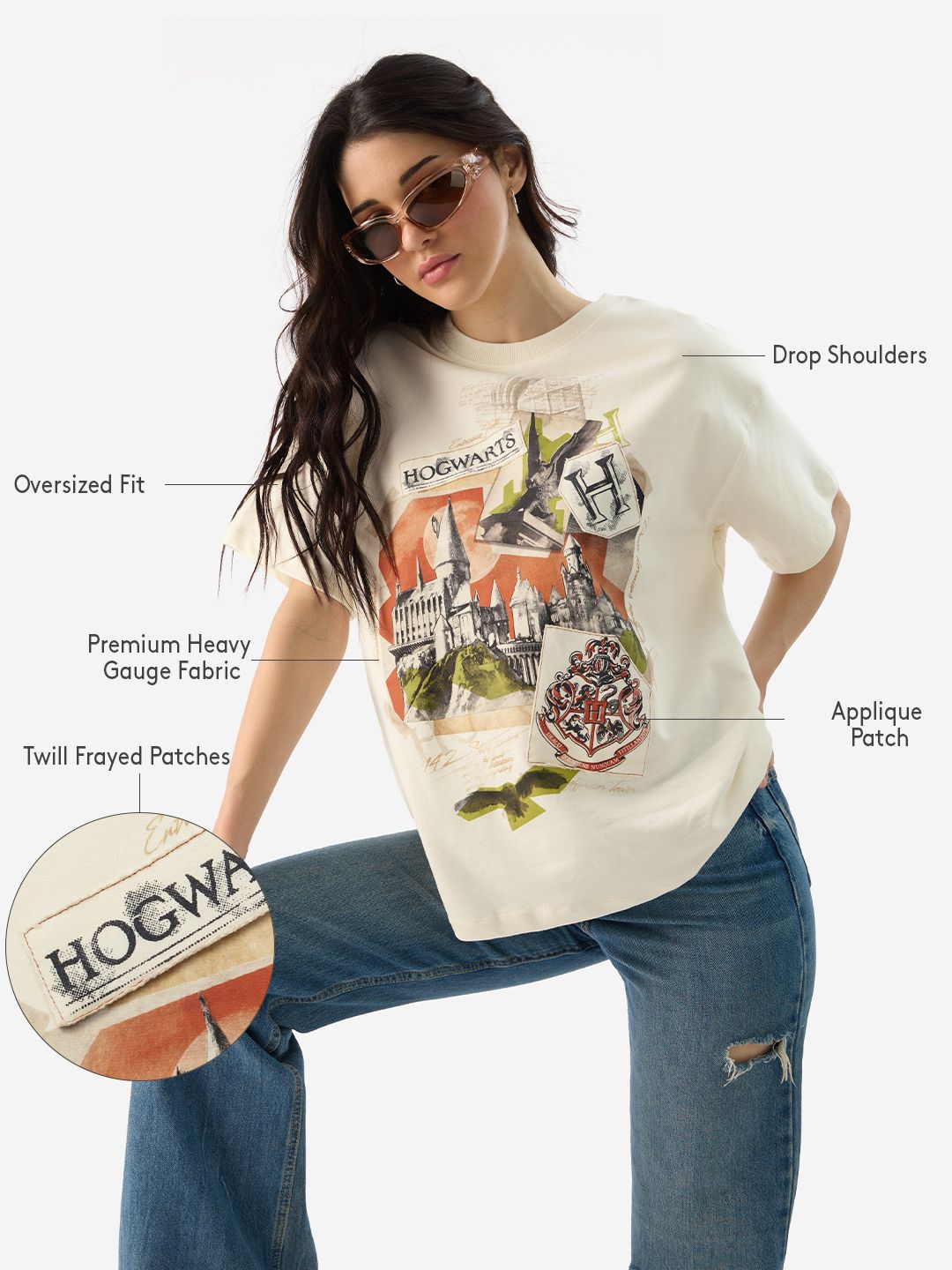 Harry Potter: Hogwarts Women Oversized T-Shirts