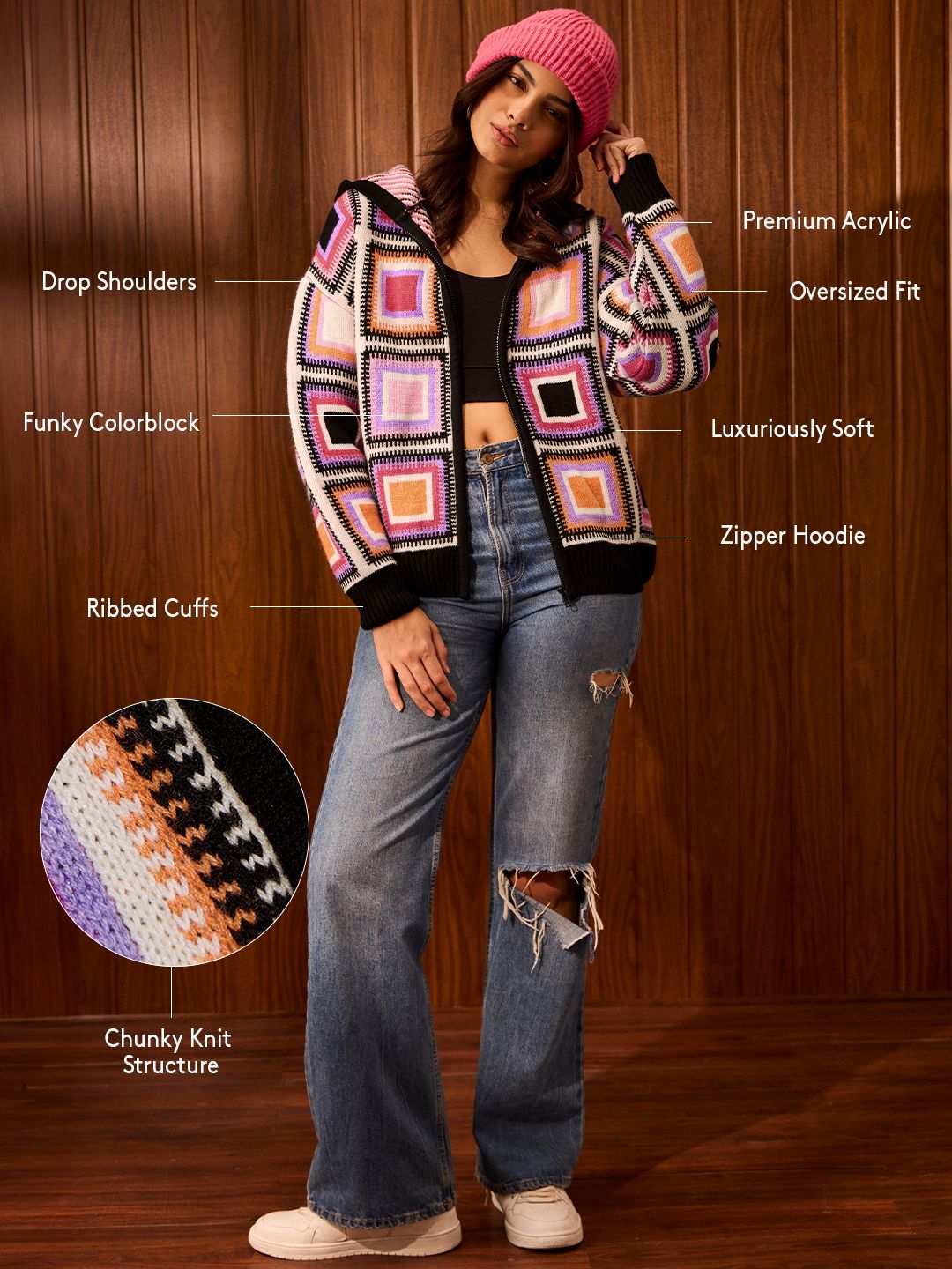 TSS Originals: Prismatic Women Super Oversized Sweaters