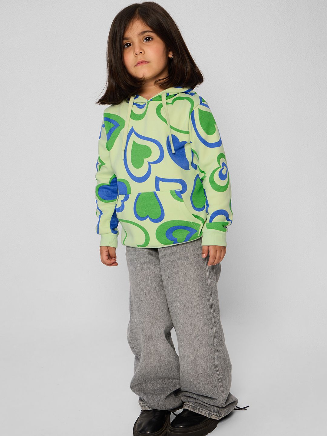 TSS Originals: Marina Hearts Girls Cotton Hoodies (2-8 Yrs)
