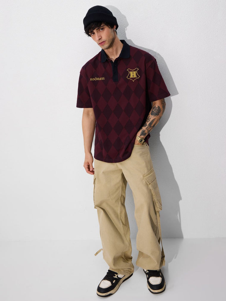 Jacquard Polo: Harry Potter Hogwarts Oversized Polos