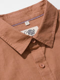 Cotton Linen: Coral Peach Cotton Linen Shirts
