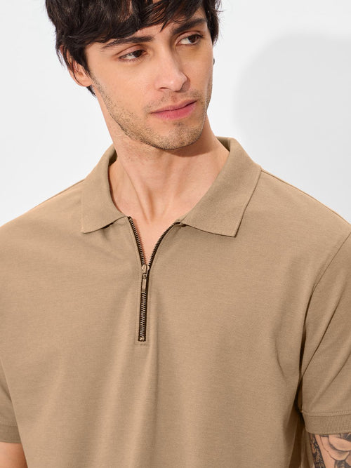 Solids: Camel Brown Classic Polos