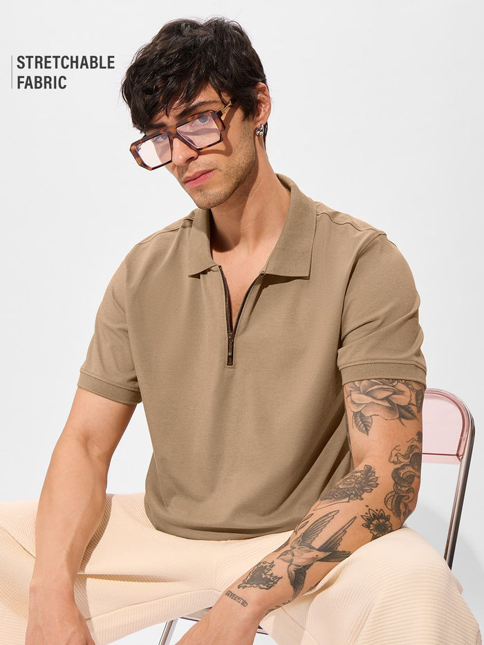 Solids: Camel Brown Classic Polos