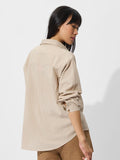 Textured Shirt: Marine Women Oversized Shirts