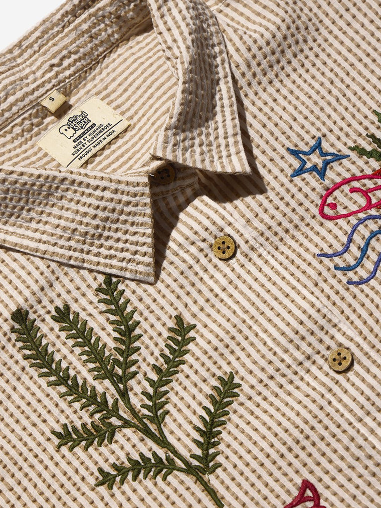 Textured Shirt: Marine Women Oversized Shirts