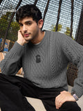 Cable Knit Pullover: Stone Grey Oversized Pullovers