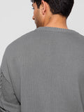 Cable Knit Pullover: Stone Grey Oversized Pullovers