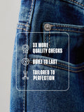 Denim: Dark Blue (Straight Fit) Men Straight Fit Jeans