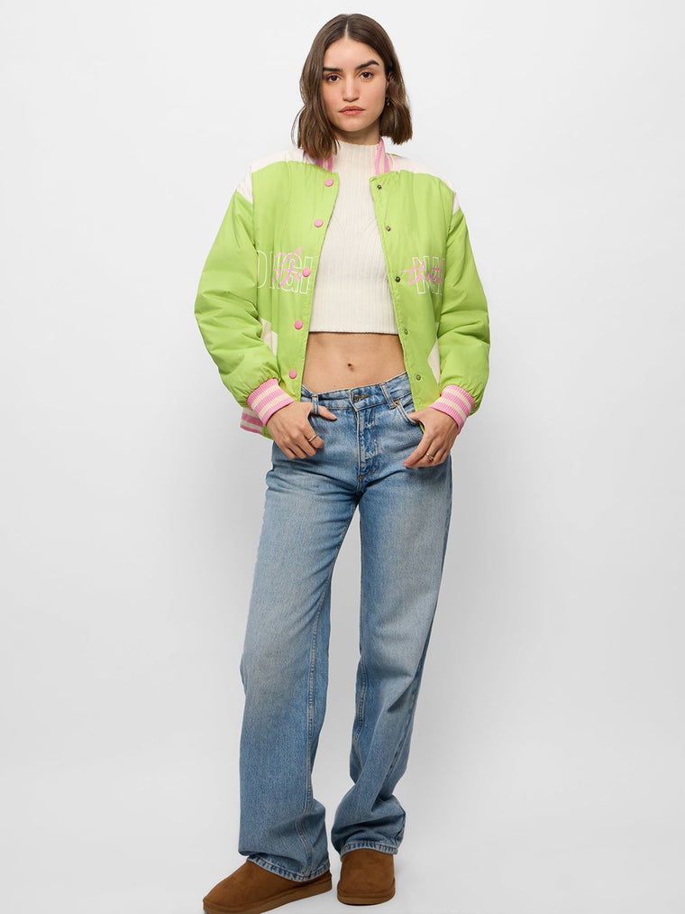 Varsity Jacket: Celery Lime Women Varsity Jackets