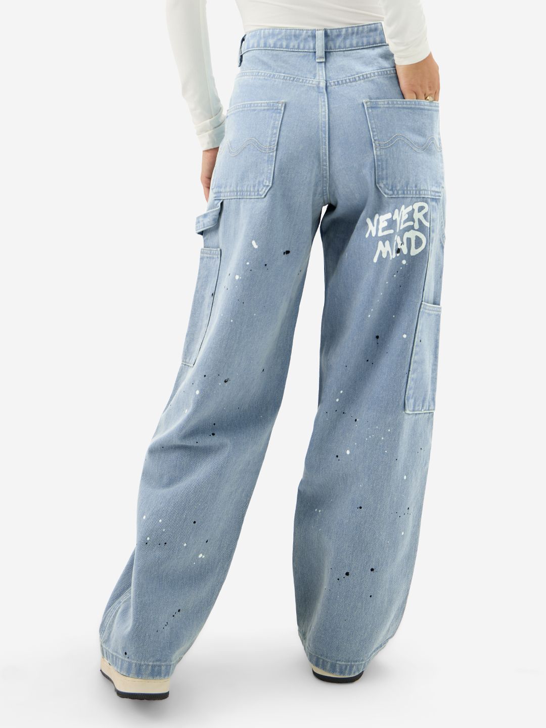Baggy-Fit Denim: Graffiti Women Baggy Denims