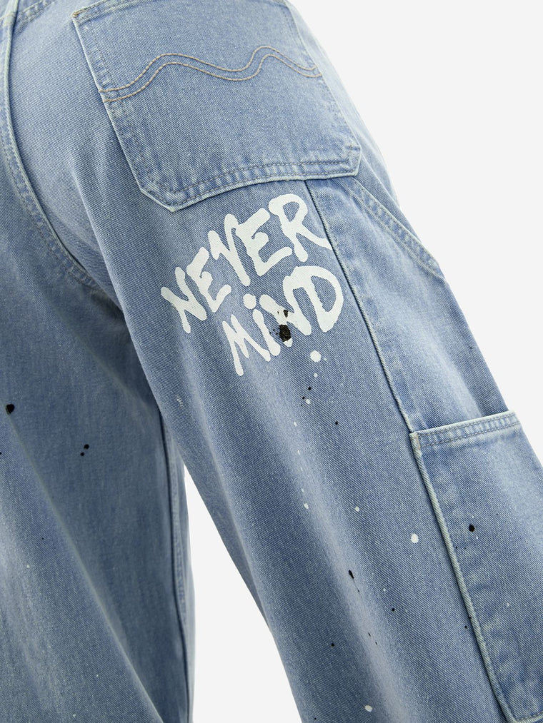 Baggy-Fit Denim: Graffiti Women Baggy Denims