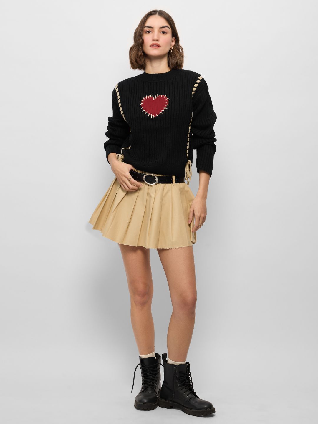 Knitted Sweater: Heartbreaker Women Fitted Sweaters