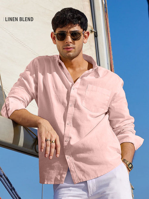 Cotton Linen: Lobster Bisque Cotton Linen Shirts