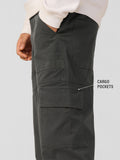 Solids: Charcoal Black Men Cargo Pants