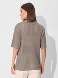 Open Knit Shirt: Milano Women Oversized Shirts