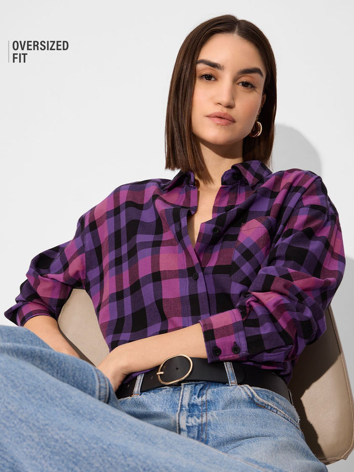 Plaid Shirt: Petunia Women Oversized Shirts