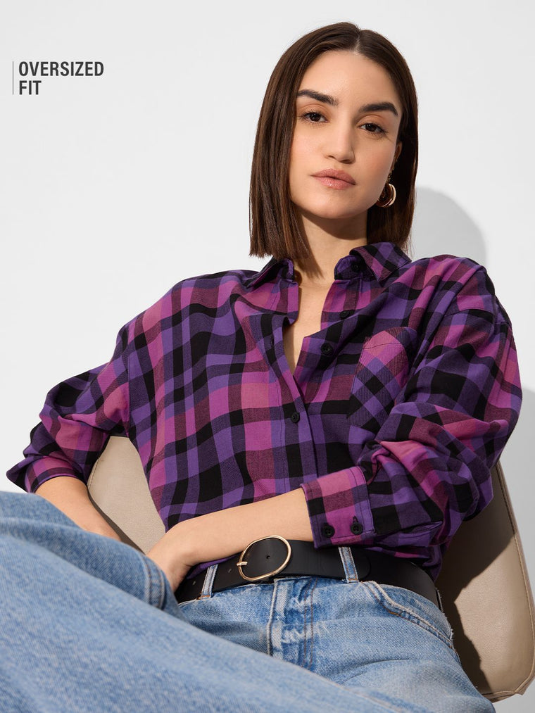 Plaid Shirt: Petunia Women Oversized Shirts