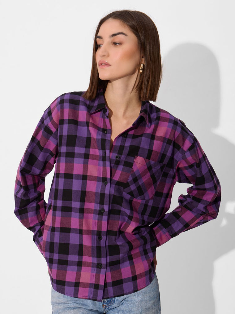 Plaid Shirt: Petunia Women Oversized Shirts