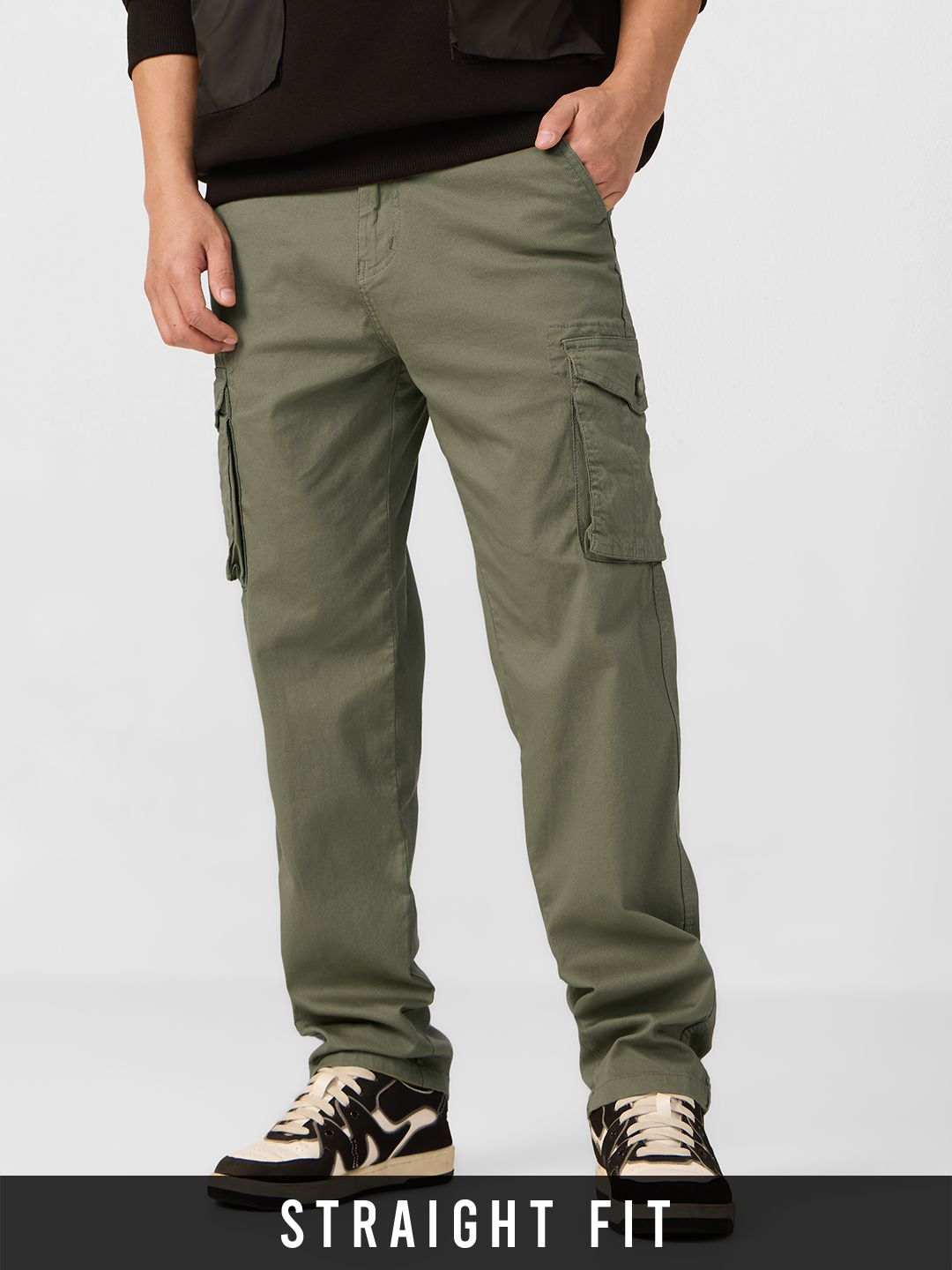 Solids: Gator Green Men Cargo Pants