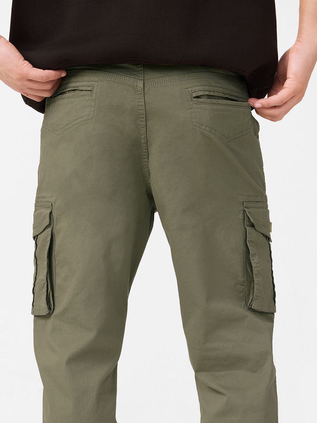 Solids: Gator Green Men Cargo Pants