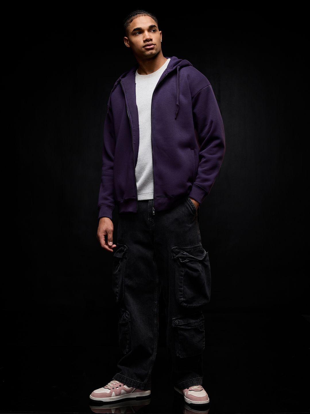 Solids: Berry Men Oversized Hoodies