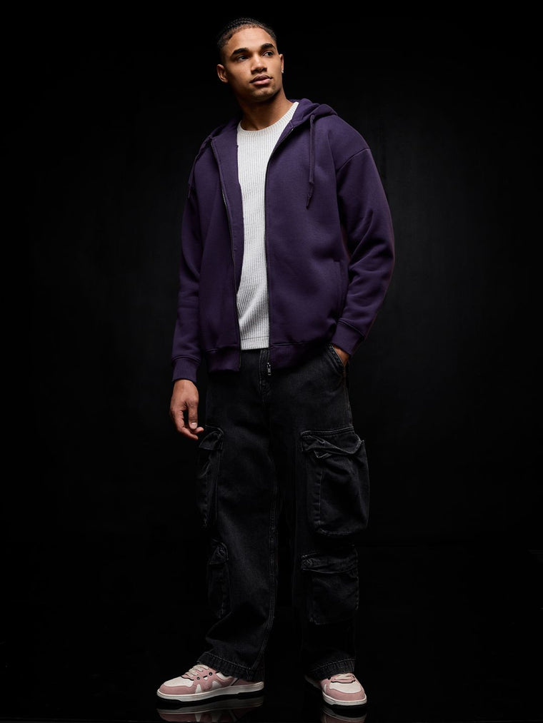 Solids: Berry Men Oversized Hoodies