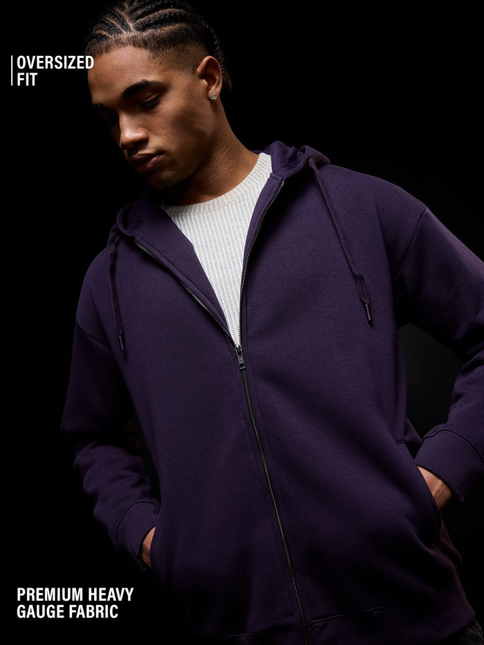 Solids: Berry Men Oversized Hoodies