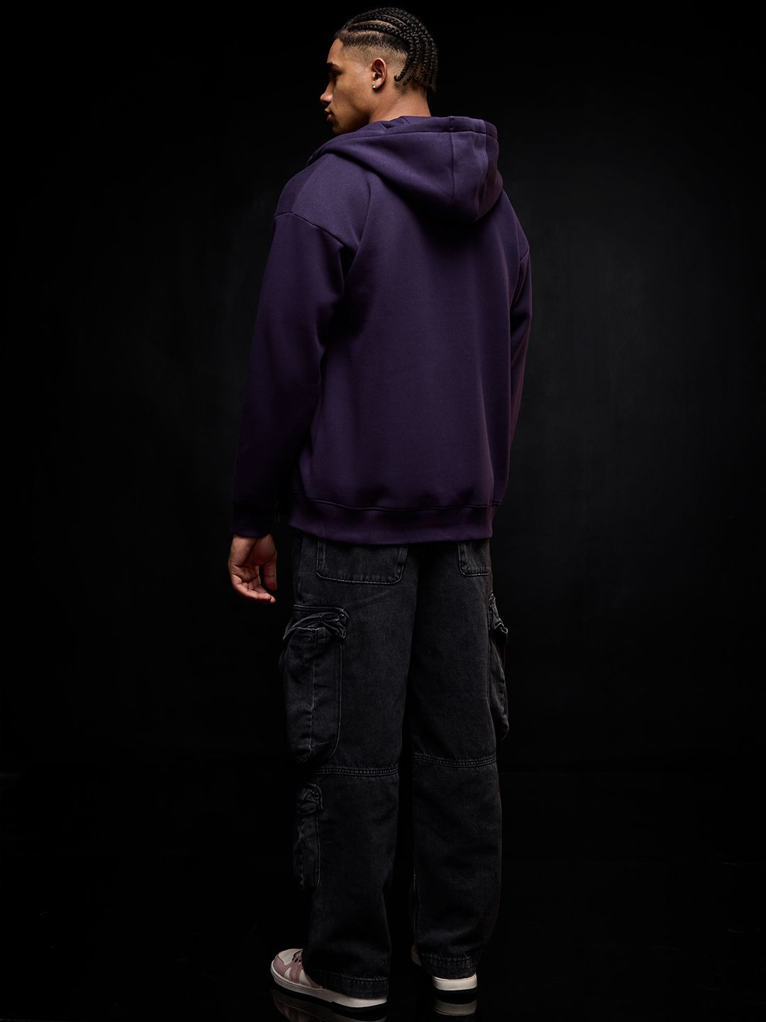 Solids: Berry Men Oversized Hoodies