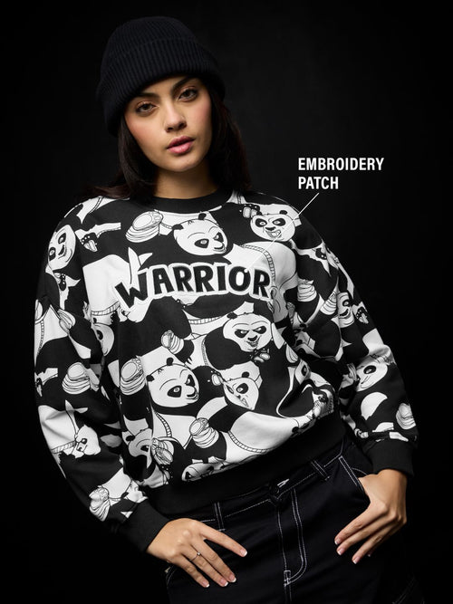 Kung Fu Panda: Warrior Women Oversized Sweatshirts