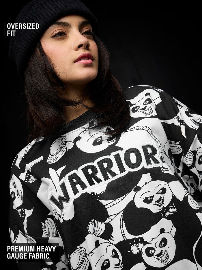 Kung Fu Panda: Warrior Women Oversized Sweatshirts